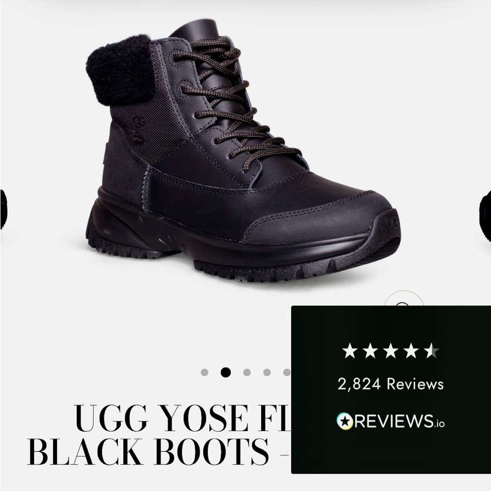UGG Black Waterproof Boots with Faux Fur. Box included